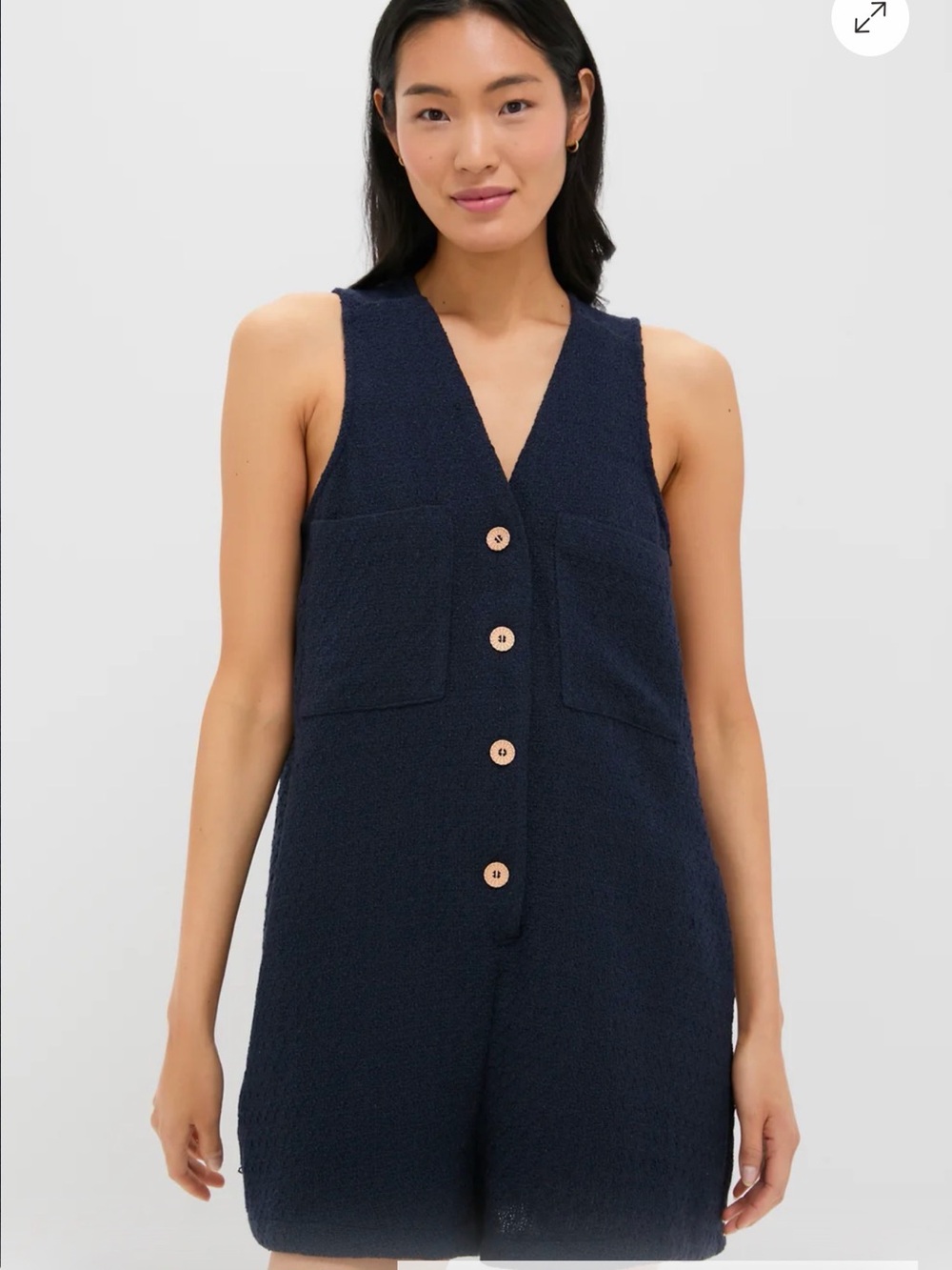 Tuckernuck Navy Textured Myla Romper